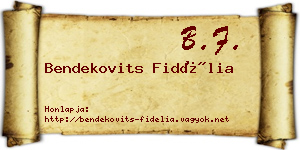 Bendekovits Fidélia névjegykártya